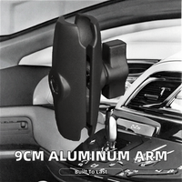 Support de chargeur mobile VIN 9 cm en aluminium à double prise, bras réglable en hauteur pour bases à boule de 1 pouce, ajustement universel compatible VIN-B-9