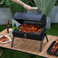 Parrilla de Carbón Portátil, Pequeña, Independiente, Impermeable, de Acero con Recubrimiento en Polvo, con Protección Contra Llamas, para Uso Comercial e Industrial, Personalizable