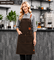 Tablier en toile imperméable durable, multi-poches, réglable, pour chef, cuisine, cuisson