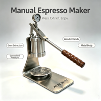 ALMKOPi Nouvelle machine à expresso manuelle à levier portable de 58 mm en acier inoxydable, machine à café à pression manuelle sans électricité