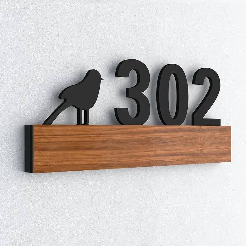 High quality laser cut stainless steel metal signage all size hotel door room number sign plate