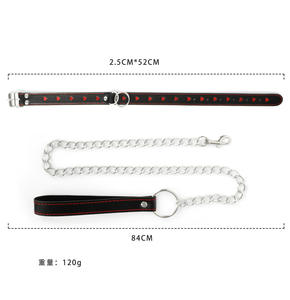 Collar de cuero esclavo BDSM <span class=keywords><strong>con</strong></span> correa juegos para adultos sexo Bondage restricción cuello puños fetiche Collar erótico juguetes sexuales para mujeres y <span class=keywords><strong>hombres</strong></span> - Product Image 5