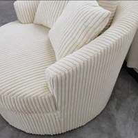 Italienische leichte Luxus Creme Stil Runde einfache Sofa Stuhl Wohnzimmer Schlafzimmer kleine einzelne abnehmbare Sofa Stuhl