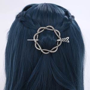 Horquilla de Pelo de Aleación con Forma de Serpiente Estilo Punk Retro Vikingo, Pinza de Pelo Versátil con Nudo Celta y Pentagrama Pagano para Mujer - Product Image 3