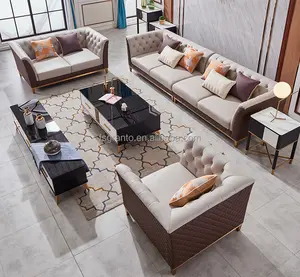 Hot sale sofa set living room furniture luxury PU leather sectional sofa set for sitting room