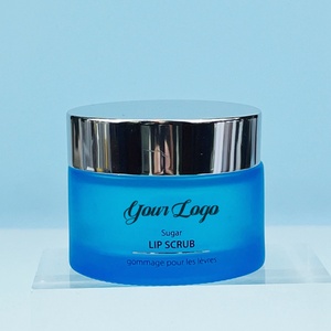 Custom <b>Empty</b> Frosted Purple Blue Pink Green 30g 50g 60g Glass Cream <b>Jars</b> for Skin Care Face Eye Body Cosmetic Packaging - Product Image 6