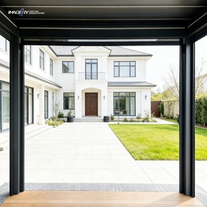 Pergola motorisée moderne en aluminium avec toit rabattable pour entrée de villa extérieure, pavillon à toit rabattable automatique motorisé - Product Image 3