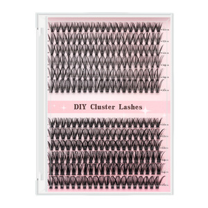 Cils en éventail synthétiques faits à la main, longueurs mixtes, 10 rangées, volume en forme de fleur, <span class=keywords><strong>base</strong></span> pointue, ensemble de cils en grappe, boîte personnalisable - Product Image 4