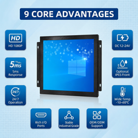 Moniteur LCD industriel à cadre ouvert de 8 pouces 4:3 1024x768 VGA BNC AV CVBS avec boîtier métallique pour la sécurité CCTV