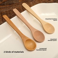 Mini-cuillère en bois avec finition miroir, manche long pour mélanger le miel et les assaisonnements, style minimaliste pour le camping et la maison