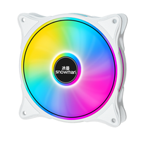 Ventilador para PC Snowman CF120 de 6 Pines, 120 mm, RGB Blanco, PWM, 20dBA, Silencioso, 5V, Sincronización para Sistema de Refrigeración de Computadoras para Juegos