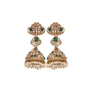 Traditional Floral Reverse AD Choker and <b>Necklace</b> <b>Set</b> Designer <b>Bridal</b> Jewelry Collection for Weddings Gold As Main Material - Product Image 2