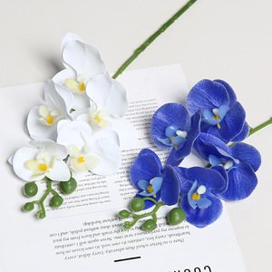 Fleurs artificielles d'orchidée Phalaenopsis Lichao, 5 têtes, en PVC, pour décoration de mariage et accessoires de maison - Product Image 1