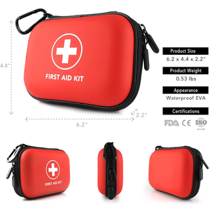 Petite trousse de premiers soins portable Kits médicaux compacts avec étui EVA avec compartiments pour voiture, maison, extérieur, sport, camping, randonnée - Product Image 2