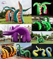 Pieds de pieuvre gonflables géants LED pour publicité Bingo, accessoires de toit, tentacules de pieuvre gonflables géants pour décoration artistique extérieure de bâtiments