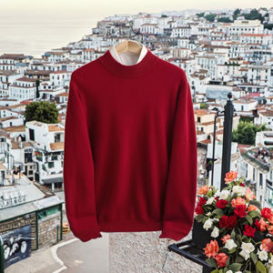 Pulls en tricot pour homme Tessuto TI-SS-0010 OEM, imprimés pour l'hiver, couleur unie, motif, 100% coton, entièrement respirant, coupe-vent - Product Image 3