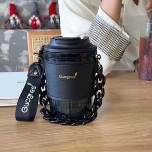 Tasse créative tendance unisexe en forme de cœur avec paille, style japonais 2023, 420 ml, double paroi isolée, écologique, mignonne et pratique - Product Image 6