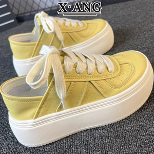 Zapatillas Blancas de Cuero Genuino para Mujer, con Plataforma y Efecto de Aumento de Altura, Versátiles, de Doble Uso, para Caminar con Estilo - Product Image 2