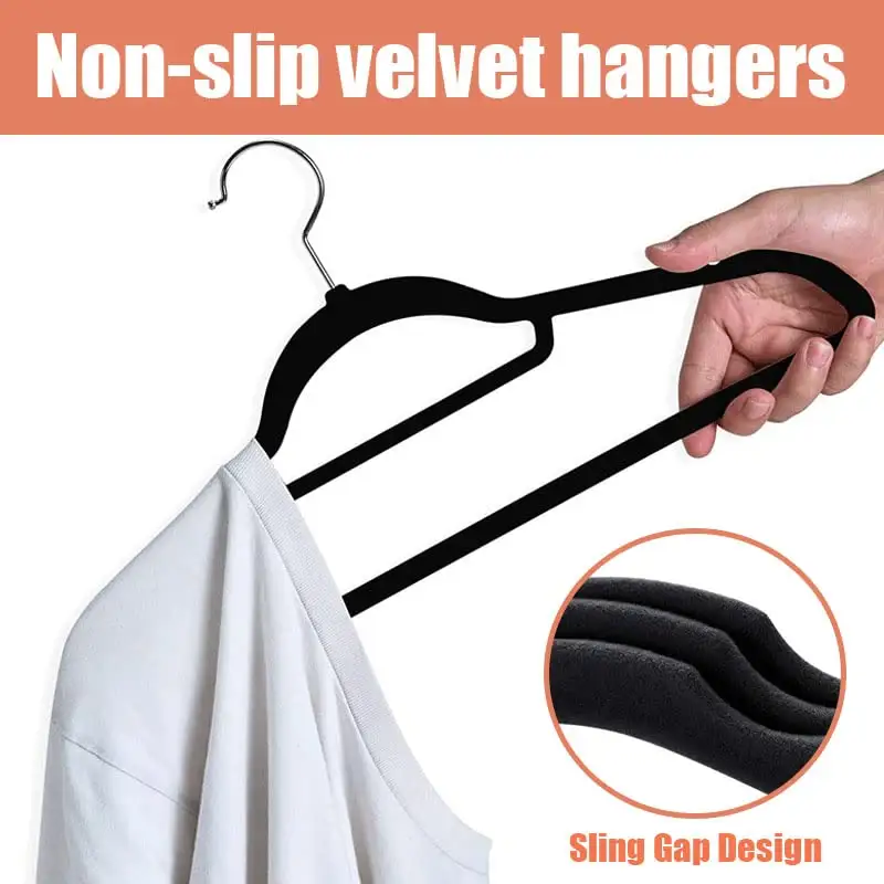 Fabrieks Directe Verkoop Fluwelen Antislip Pak Kleerhangers Grijs Zilver 100 Pak Ultra Dunne S Hanger Fluweel