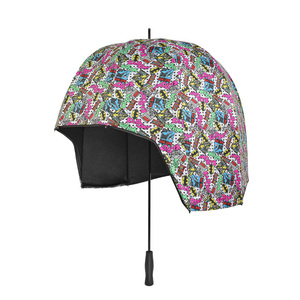 Nouvelle invention en <span class=keywords><strong>vente</strong></span> chaude, impression avec bandoulière, casquette de pluie résistante aux UV, imperméable, en forme de casque, parapluie - Product Image 3