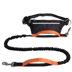 Orange Gray Patented product slip lead dog leash no hands dog leash nylon pet retractable dog leash