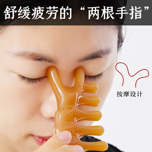 Peine de Masaje Cervical con Cabeza de Delfín, de Resina y Madera de Sándalo, Grande, de Cinco Dientes, Redondo, para Terapia de Meridianos y Cuero Cabelludo - Product Image 4