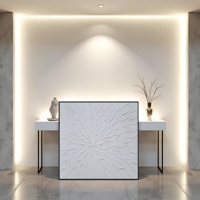 Peinture murale abstraite moderne 3D faite à la main, œuvre d'art blanche, impression sur toile huilée, imperméable, écologique, décoration intérieure