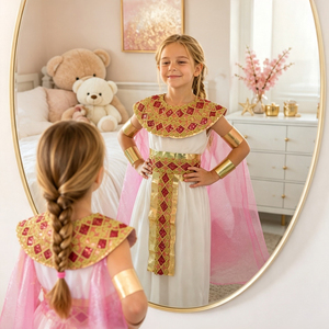 Costume da Principessa Egizia per Bambine OEM, Abito Personalizzato da Cleopatra per Halloween e Feste in Maschera, Vendita all'Ingrosso - Product Image 3