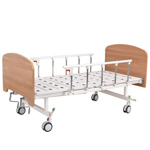 Lit médicalisé certifié CE ISO avec roulettes et table repas pour hôpital, clinique et soins à domicile – Lit d'hôpital manuel à 2 manivelles - Product Image 6