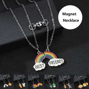 Sveglio creativo Collana Cuciture Arcobaleno <span class=keywords><strong>Lettere</strong></span> Buon Amico Coppia Collana del Magnete - Product Image 1