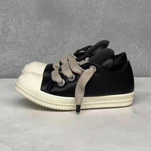 Black designer sport style lace-up low-top genuine leather luxurious <b>casual</b> <b>shoes</b> - comfortable and durable - Product Image 2