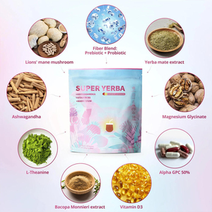 Yerba Mate en Polvo, Polvo de Té de Limonada de Frambuesa, Apoyo para la Concentración y la Salud Intestinal, 30 Porciones Super Yerba - Product Image 2