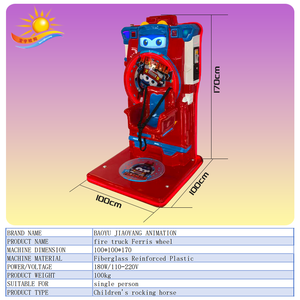 Máquina de Diversión de Plástico con Temática de <span class=keywords><strong>Autobús</strong></span> Escolar - Noria con Forma de Camión de Bomberos, Luces Intermitentes, Sonidos Realistas, Juego Interior - Product Image 6