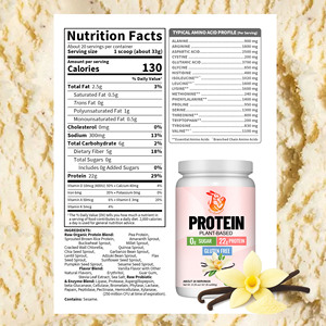 Poudre de protéines végétales la plus vendue avec vitamine D, renforce les muscles maigres et la force, et soutient la santé digestive - Product Image 3
