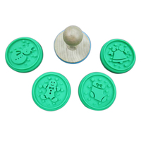 Molde de silicona Refine Factory para galletas con mango de madera, herramienta de repostería de grado alimenticio, molde decorativo para repostería, utensilio de cocina para panadería casera