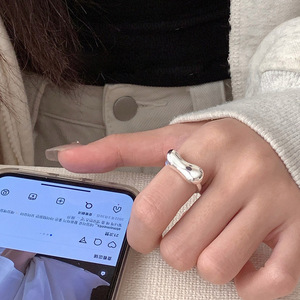 Anillo Geométrico Coreano con Diseño de Nube, Plata de Ley S925, Joyería de Moda para Mujer, Regalo para el Dedo Índice - Product Image 2