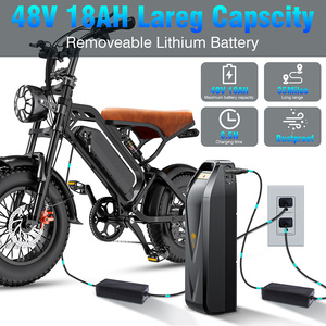 Bicicleta Eléctrica de Diseño Vintage, Bicicleta de Montaña de Litio con Motor Trasero de 250W, Alta Velocidad, Suspensión Completa, Impermeable, OEM/ODM, Venta al Por Mayor - Product Image 3