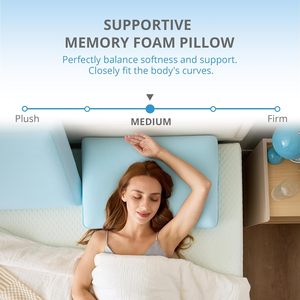<span class=keywords><strong>Almohada</strong></span> refrescante de gel con espuma viscoelástica, soporte para el cuello para dormir de lado, boca arriba y boca abajo, almohadas de cama para personas que duermen con calor, azul - Product Image 4