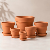 Pots à fleurs en terre cuite en gros avec soucoupes pour plantes d'intérieur et d'extérieur