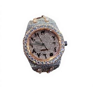 Mossinate Round Moissanite & Stainless Steel Mechanical <b>Diamond</b> Glass Dial 10 Bar Water Resistant Bracelet Clasp Men's <b>Watch</b> - Product Image 1