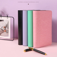 Carnet de voyage en cuir PU format A6, agenda, carnet de notes, portefeuille, budget d'épargne, classeur à 6 anneaux avec enveloppes