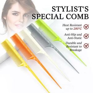 Coiffeur professionnel <span class=keywords><strong>coupe</strong></span> <span class=keywords><strong>de</strong></span> <span class=keywords><strong>cheveux</strong></span> <span class=keywords><strong>style</strong></span> peigne conique nouveauté pointu queue <span class=keywords><strong>de</strong></span> Rat tondeuse peigne bonne qualité carbone <span class=keywords><strong>style</strong></span> peigne outil - Product Image 2
