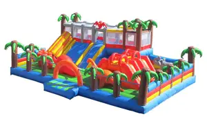 Dinossauro parque infantil trampolim inflável, parques de diversões inflável para uso ao ar livre