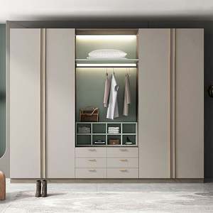 Santopova Factory Supply Aluminium <b>Wardrobe</b> with Glass Closet <b>Wardrobe</b> Luxury Modern Designs Wooden <b>Wardrobe</b> - Product Image 4
