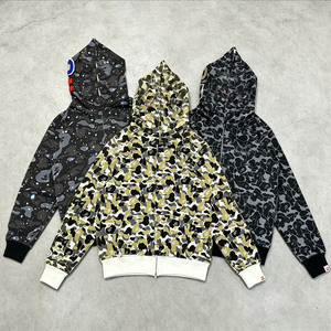 <span class=keywords><strong>Felpa</strong></span> <span class=keywords><strong>con</strong></span> <span class=keywords><strong>Cappuccio</strong></span> da <span class=keywords><strong>Uomo</strong></span> 100% Cotone, Stampa Camo Shark, Oversize <span class=keywords><strong>con</strong></span> <span class=keywords><strong>Zip</strong></span> Intera, Streetwear Casual - Product Image 1