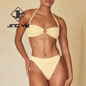 2025 New Style Beachwear High Quality <b>Gold</b> Ring Metal Accessories Swimwear OEM Customized Polyamide Bathing <b>Suits</b> - Product Image 1
