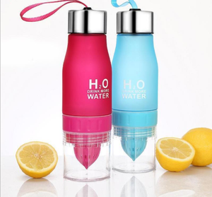 Exprimidor de fruta de limón <span class=keywords><strong>h2o</strong></span>, personalizado, creativo, regalo, 7 colores, esmerilado, deporte, botella de agua de plástico, venta al por mayor - Product Image 6