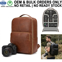 Sac à dos pour appareil photo reflex numérique sans miroir en cuir microfibre durable, fabriqué par le fabricant OEM, résistant aux chocs, avec support pour trépied