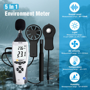 XEAST XE-965 5-in-1 Handheld Multifunctional <b>for</b> Test Instrument <b>Meter</b> Light Sound <b>Humidity</b>/Temperature Anemometer OEM Customize - Product Image 5