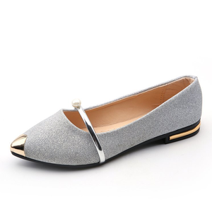 Zapatos planos informales a la moda para mujer, zapatillas planas, plateadas, doradas y brillantes, novedad - Product Image 2